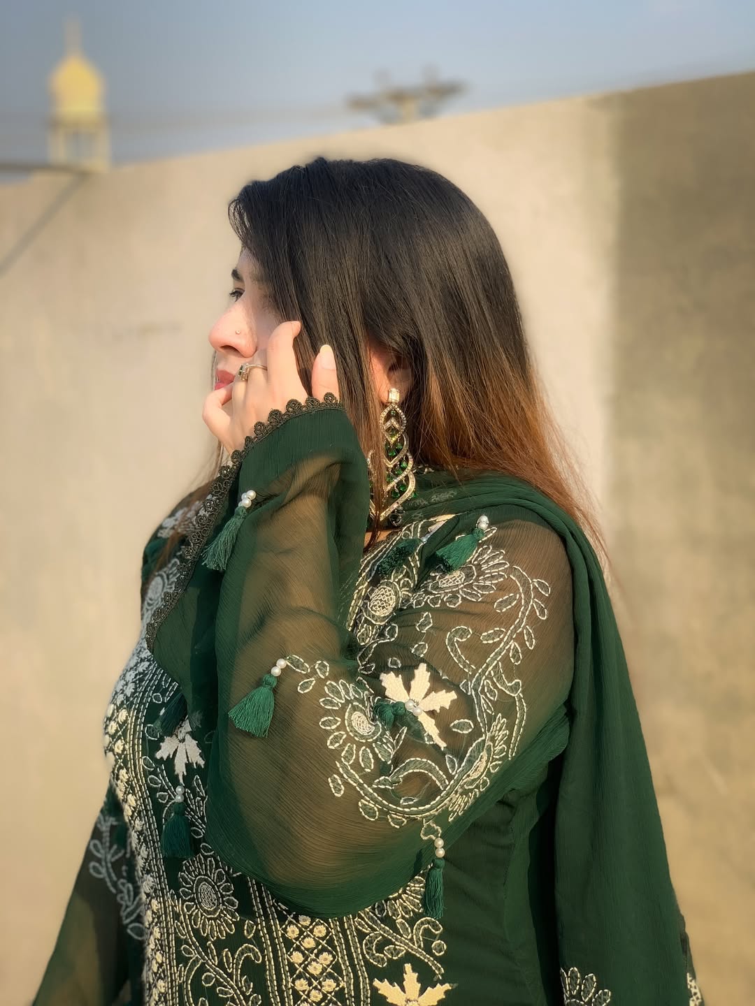 Shadow Chicken Kari Soft Chiffon 3 Piece Suit – Handmade