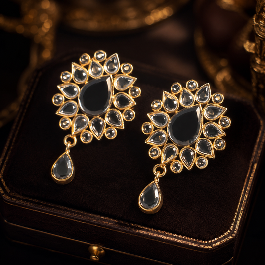 Midnight Black Teardrop Statement Earrings