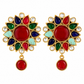 Ruby Multicolor Floral Drop Earrings