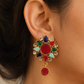 Ruby Multicolor Floral Drop Earrings