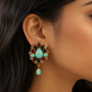 Turquoise Multicolor Teardrop Statement Earrings