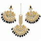 Noir Pearl Chandbali Earrings & Maang Tikka Set