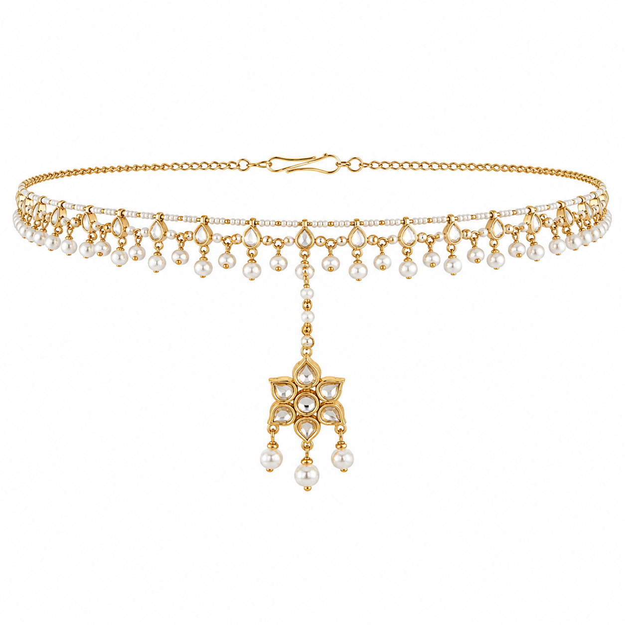 Royal Pearl Teardrop Matha Patti