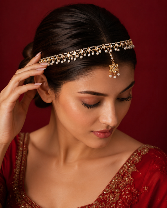 Royal Pearl Teardrop Matha Patti
