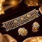 Sky Pearl Mirror Choker & Jhumka Set