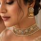 Sky Pearl Mirror Choker & Jhumka Set