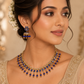 Midnight Grace Black Drop Necklace & Jhumka Set