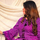 Hand Made Chiffon Chunri 3 Piece Purpal Suit