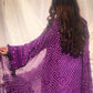 Hand Made Chiffon Chunri 3 Piece Purpal Suit