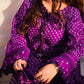 Hand Made Chiffon Chunri 3 Piece Purpal Suit
