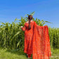 Hand Made Chiffon Chunri Collection – Red Elegant 3 Piece Suit
