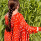 Hand Made Chiffon Chunri Collection – Red Elegant 3 Piece Suit