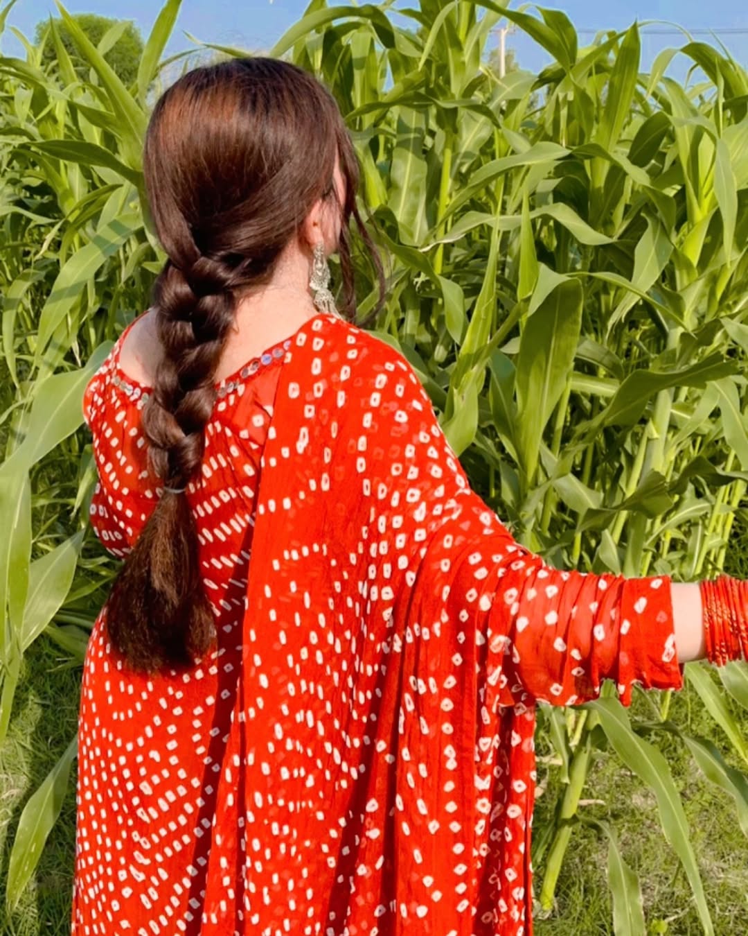 Hand Made Chiffon Chunri Collection – Red Elegant 3 Piece Suit