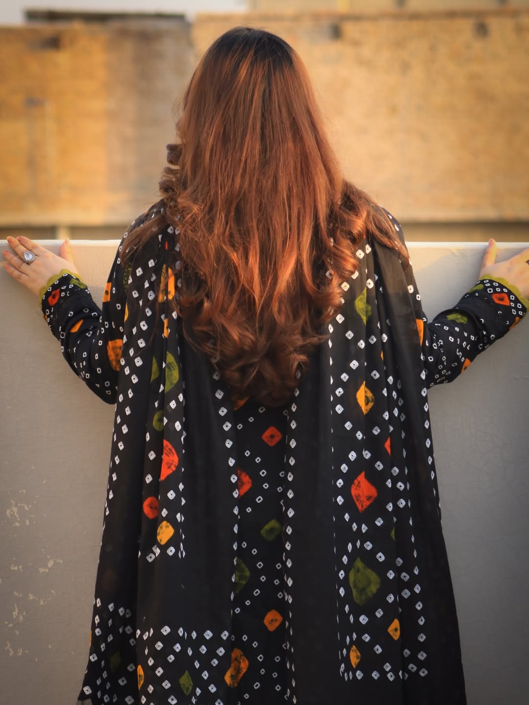 Black Printed Chunnri 3PC Suit