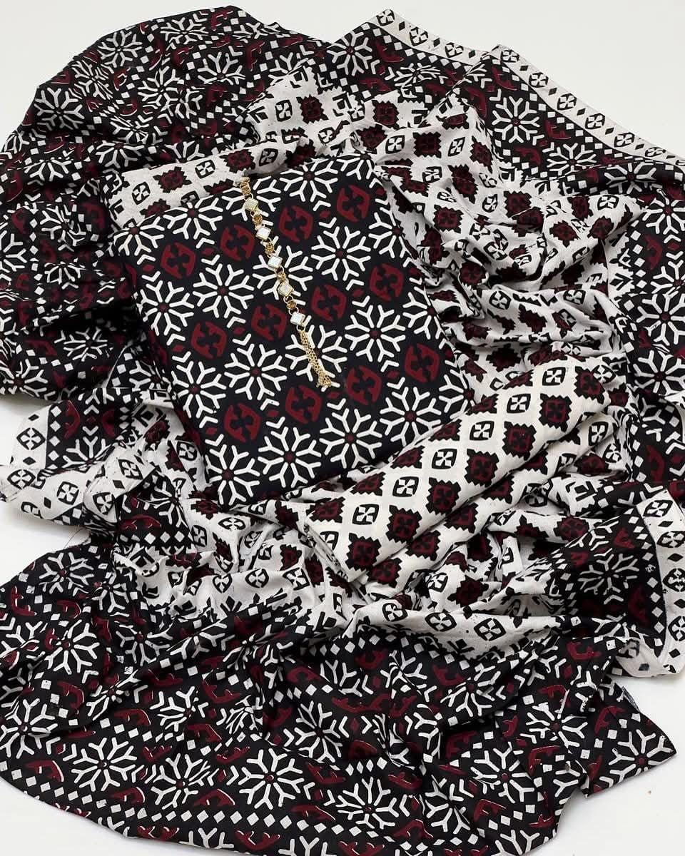 Ajrak diamond suit 3 PC