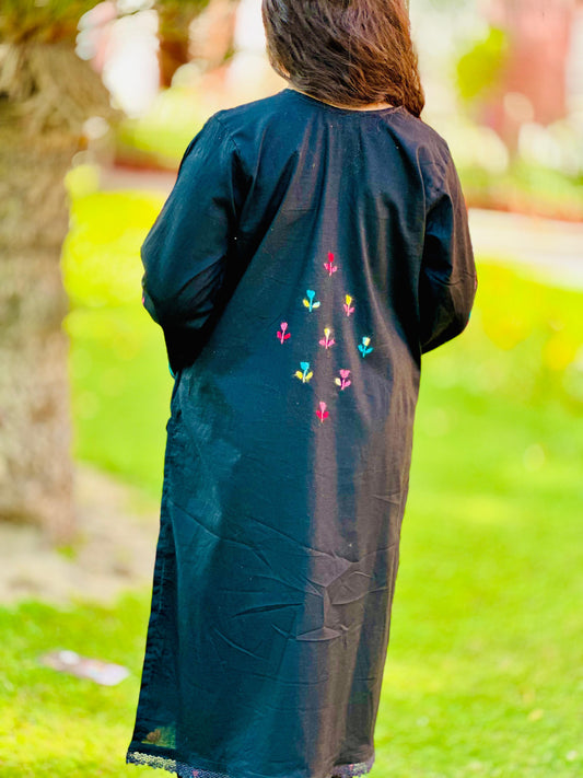 Black Pakka Boor Lawn 3 Piece Suit